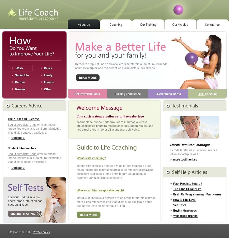 Life Coach Website Template 23703