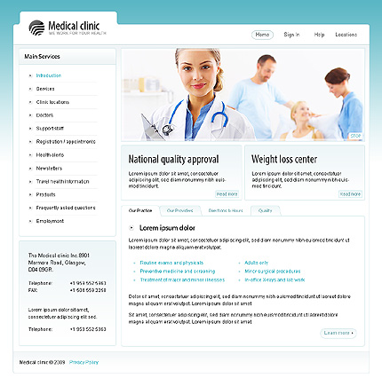 medical website templates