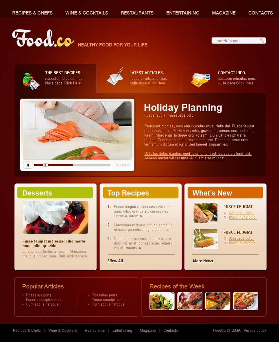 Cooking Website Template #24052