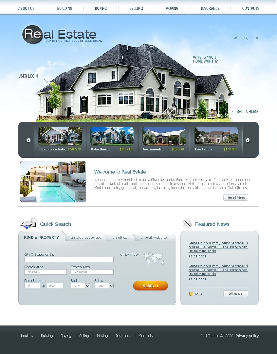 Real Estate Agency Website Template New Screenshots BIG