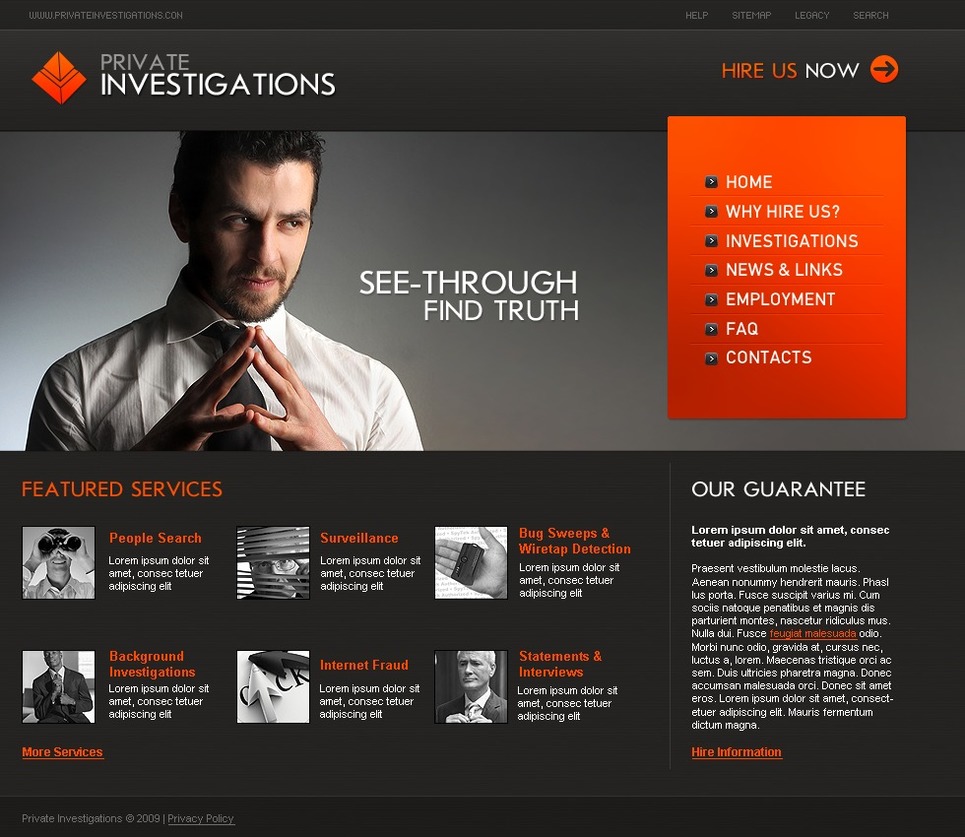 Private Investigator Website Template 24412