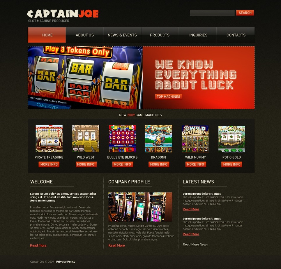 Online Casino Website Templates