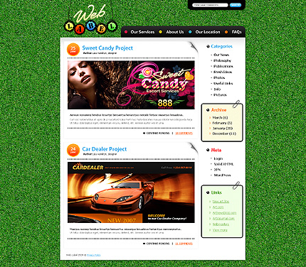 Заказ создания сайта или интернет магазина на тему Web-дизайн, St. Patrick Green Templates, на основании шаблона №24897. 