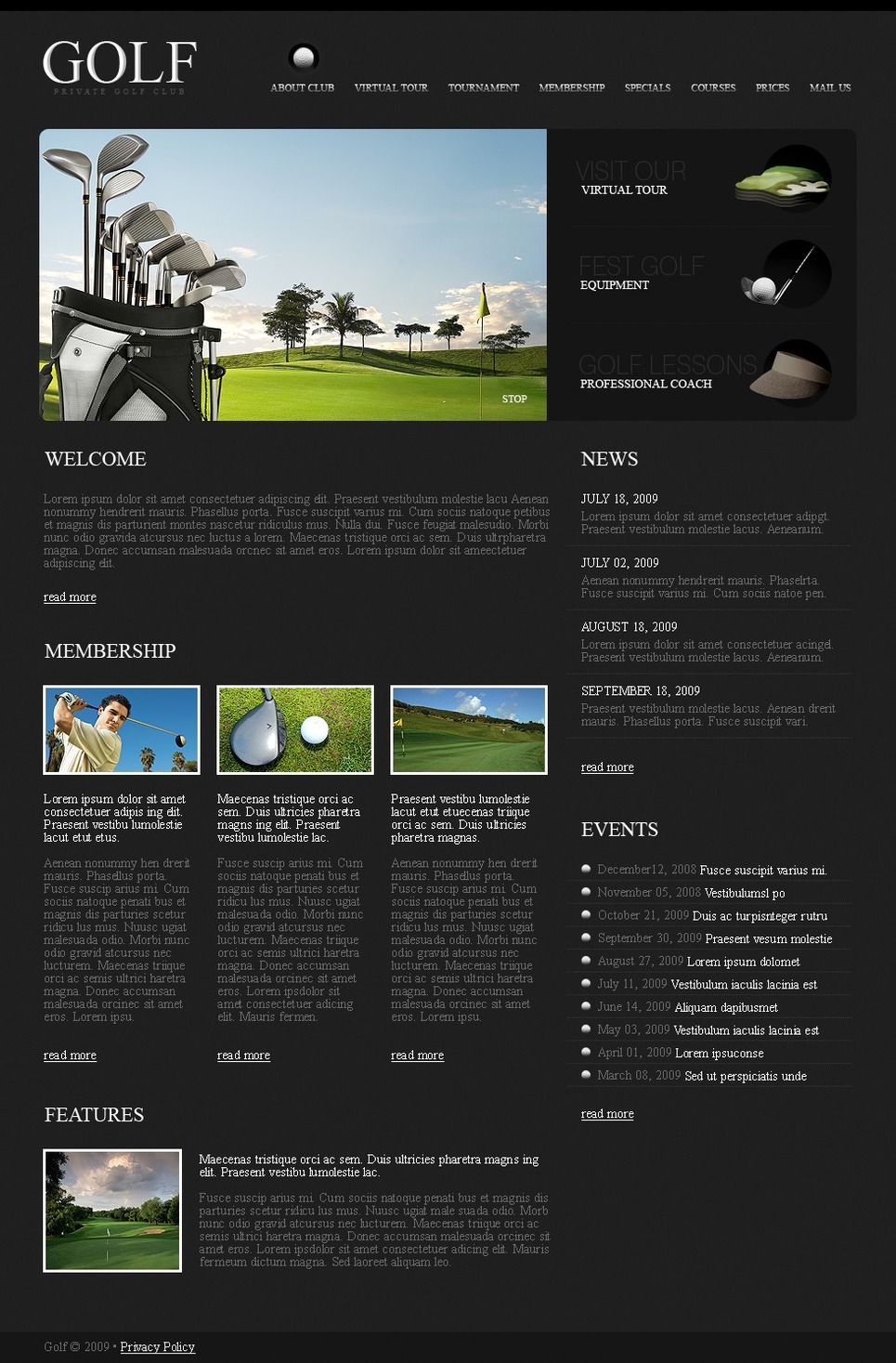 Golf Website Template #24937