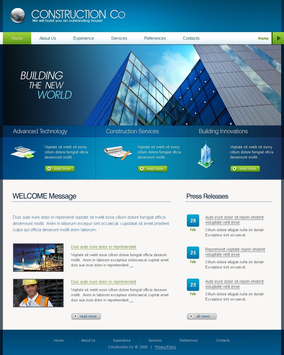 Construction Company Website Template 25195