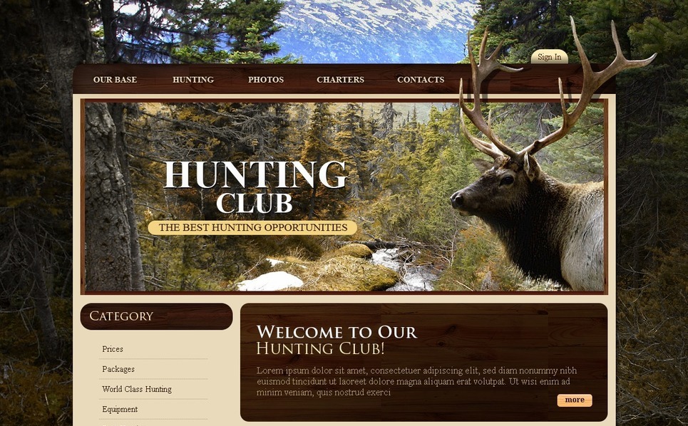 Hunting Website Templates Hunting Website Templates