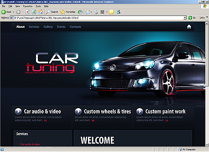 Car Tuning Flash Website Template