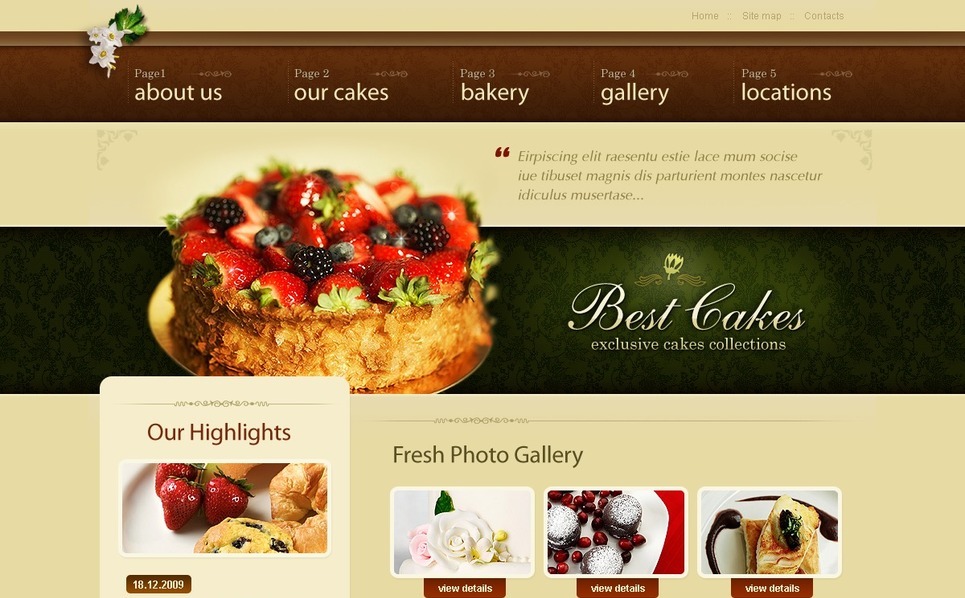 Sweet Shop site Template 26247