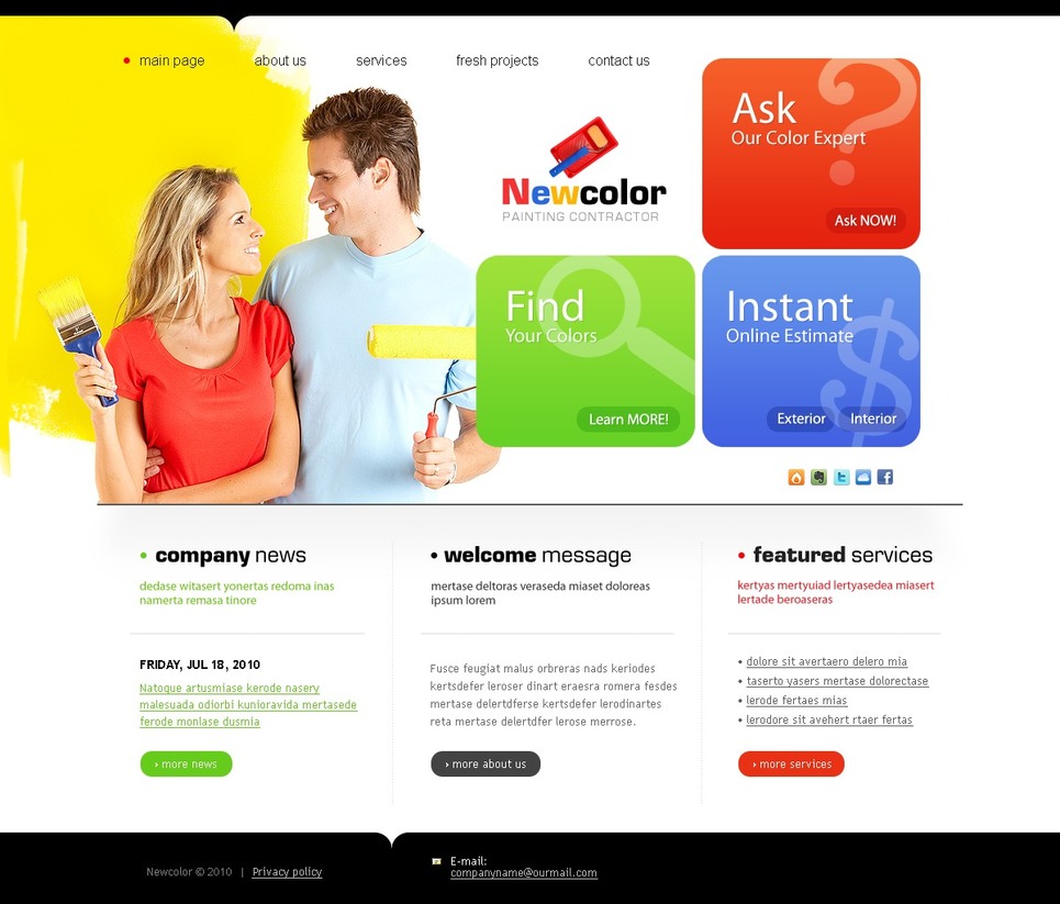 Painting Company Website Template #26446