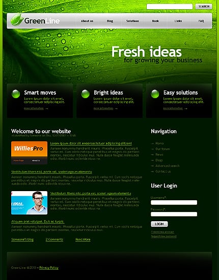 Заказ создания сайта или интернет магазина на тему Бизнес, St. Patrick Green Templates, на основании шаблона №26712. 
