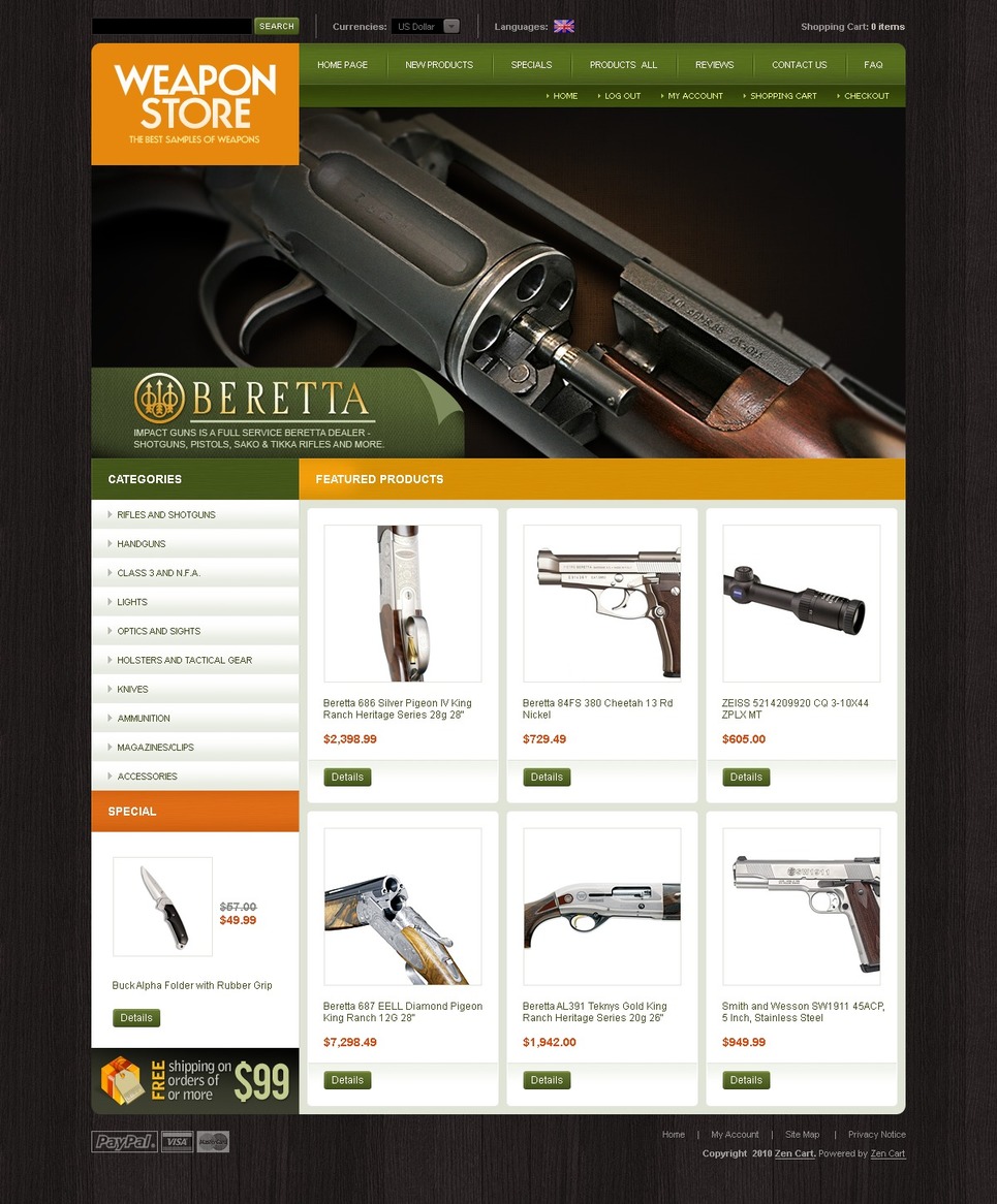 Gun Shop Zencart Template Web Design Templates Website Templates Download Gun Shop Zencart Gun Shop Website Template