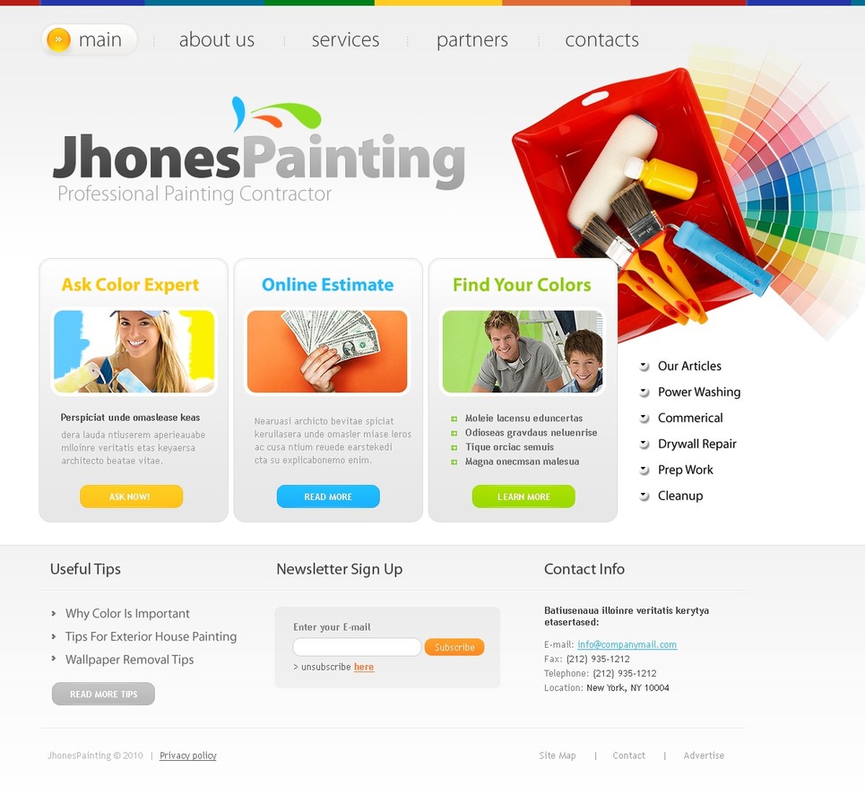 Painting Company Website Template Web Design Templates Website Templates Download Painting Painting Company Website Templates Free