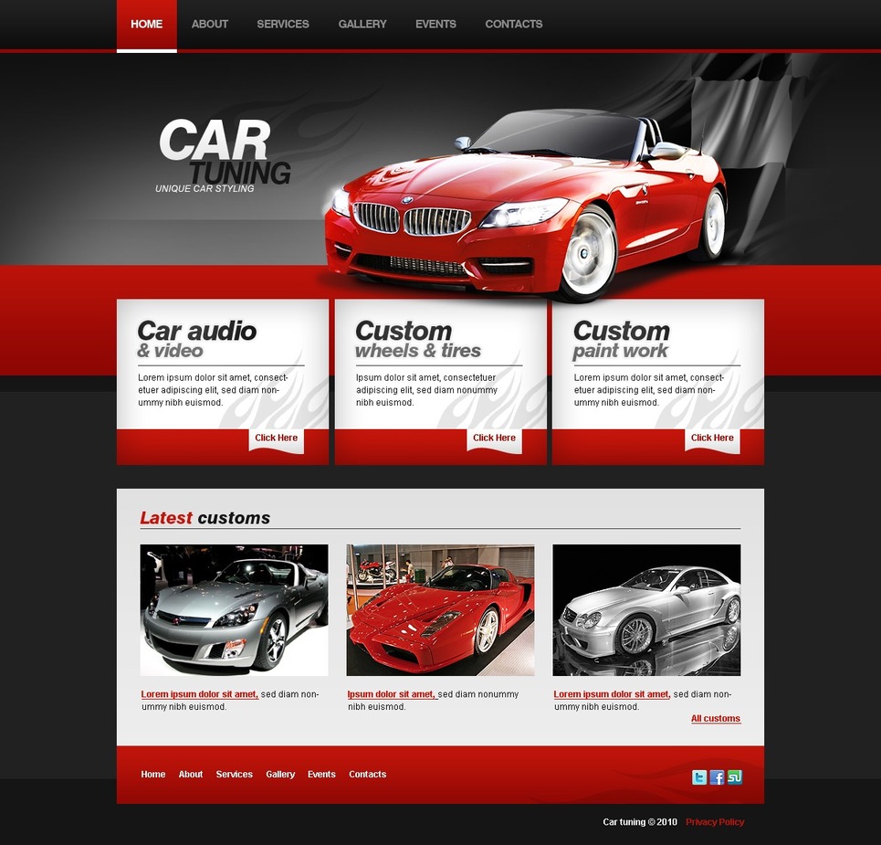 Car Tuning Website Template #28102