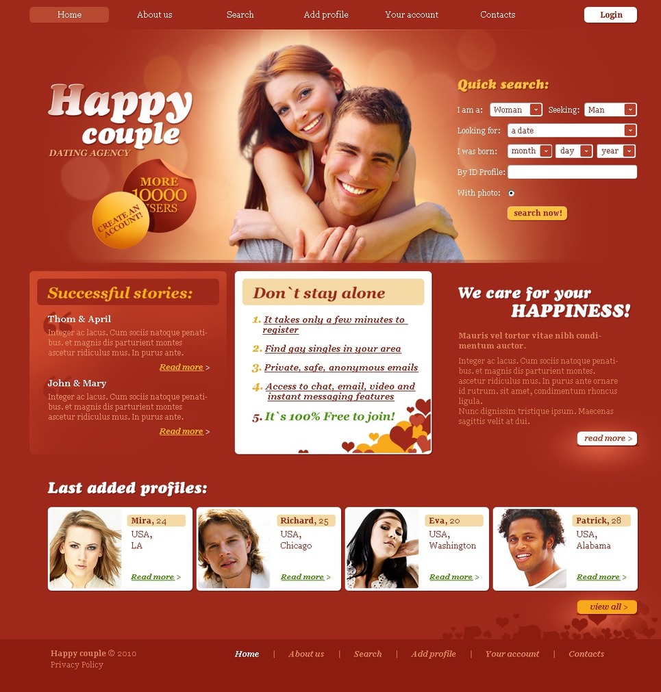 Dating Website Template #28437