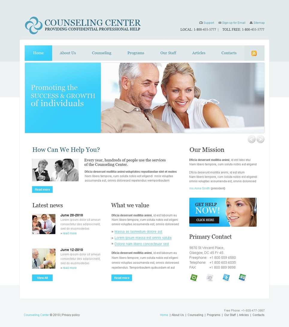 Counseling Website Template 28442