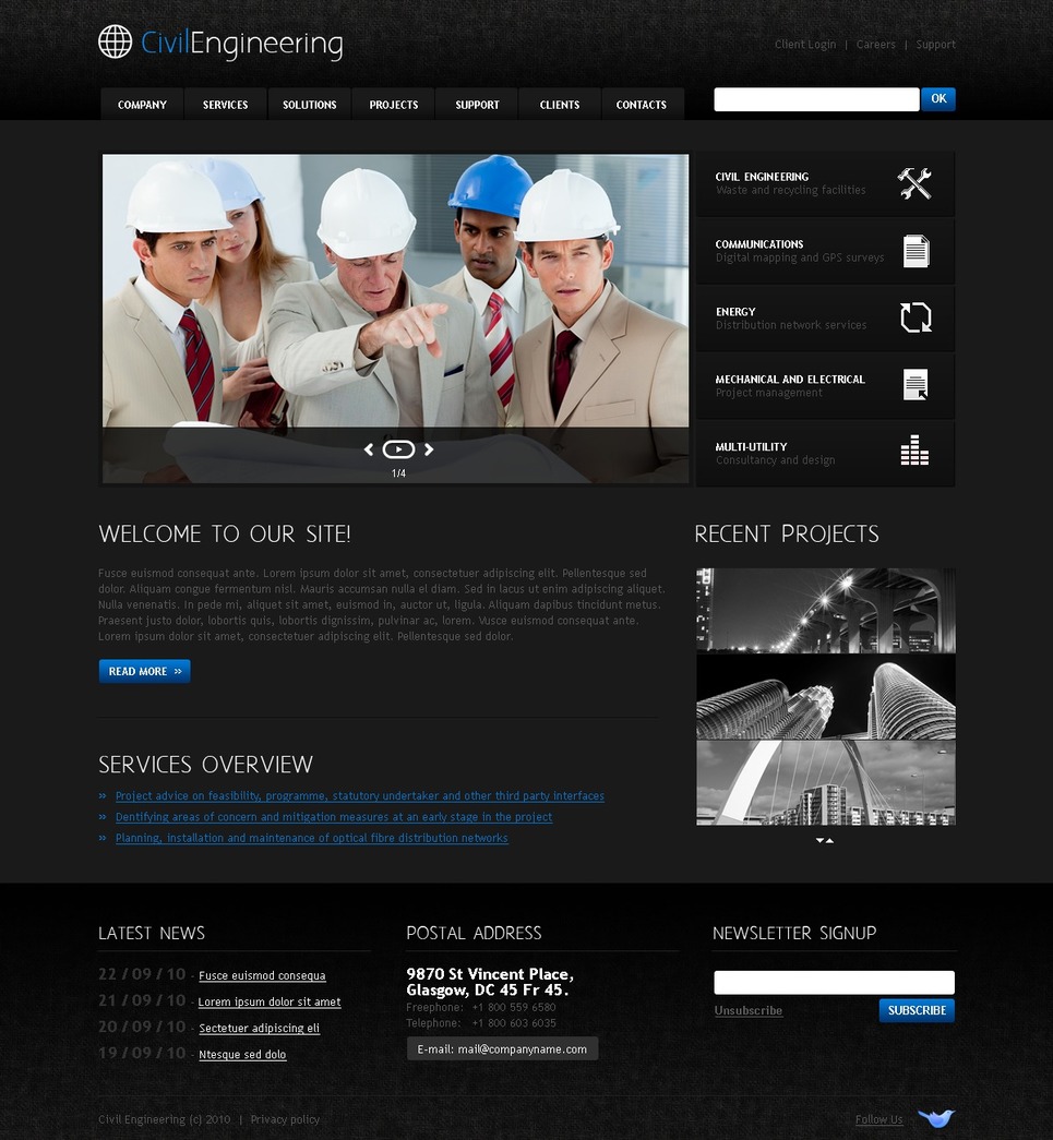 Civil Engineering Website Template #28885