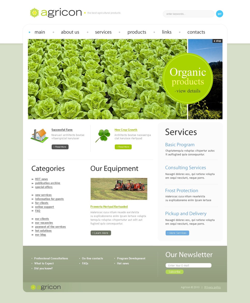 Farm Website Template #29193