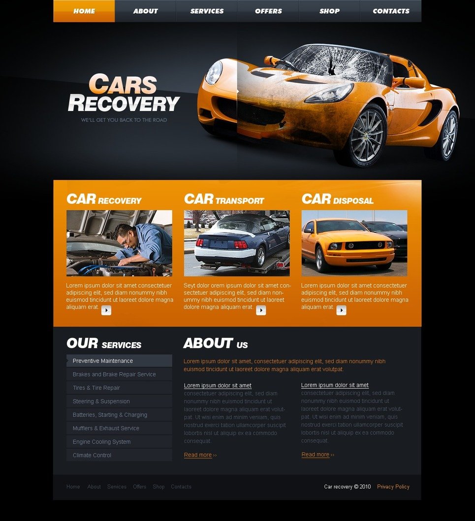 Car Repair Website Template 29458