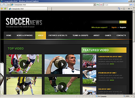 Website Templates Template 29603 Soccer Club Sport Entertainment Chionship Tournament League Website Template