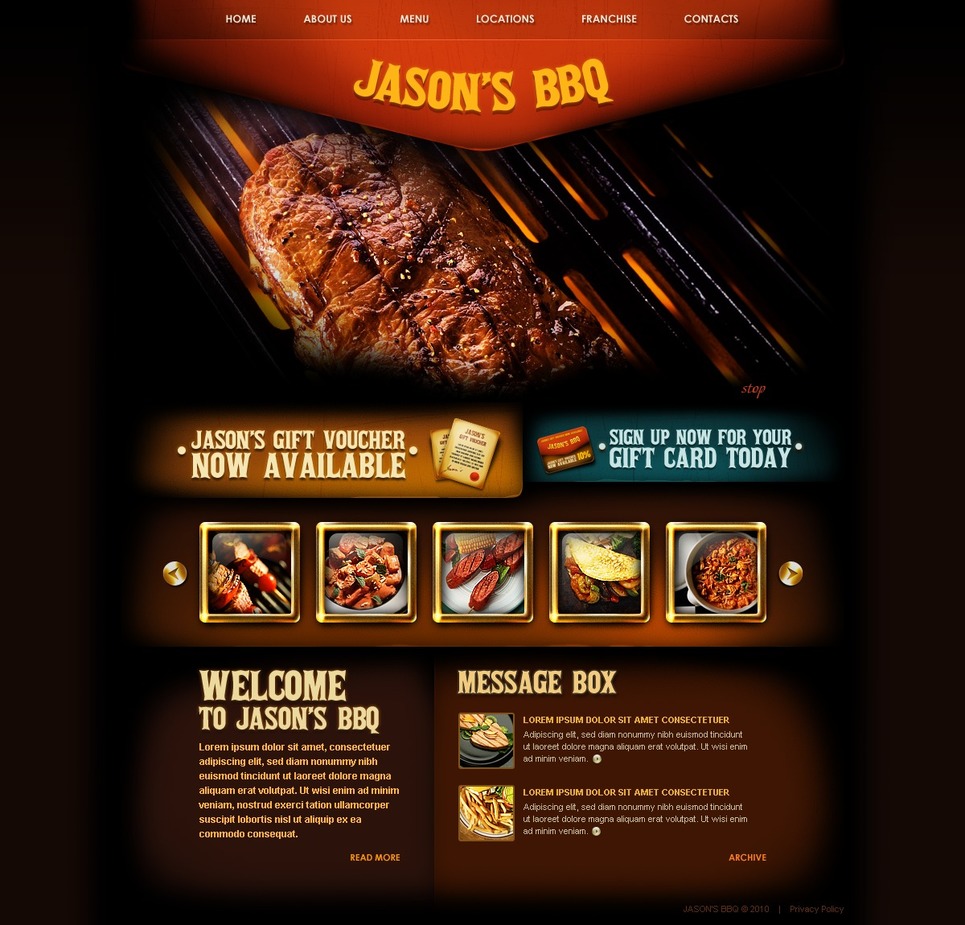 BBQ Restaurant Website Template #29793