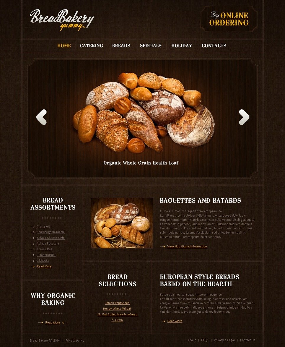 Bakery Website Template 29876