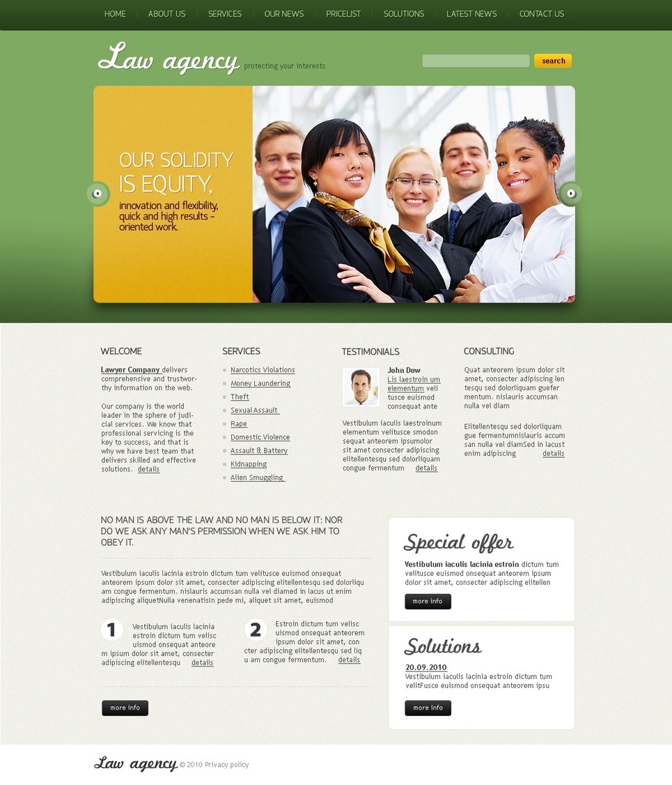 Law Firm Website Template #31212