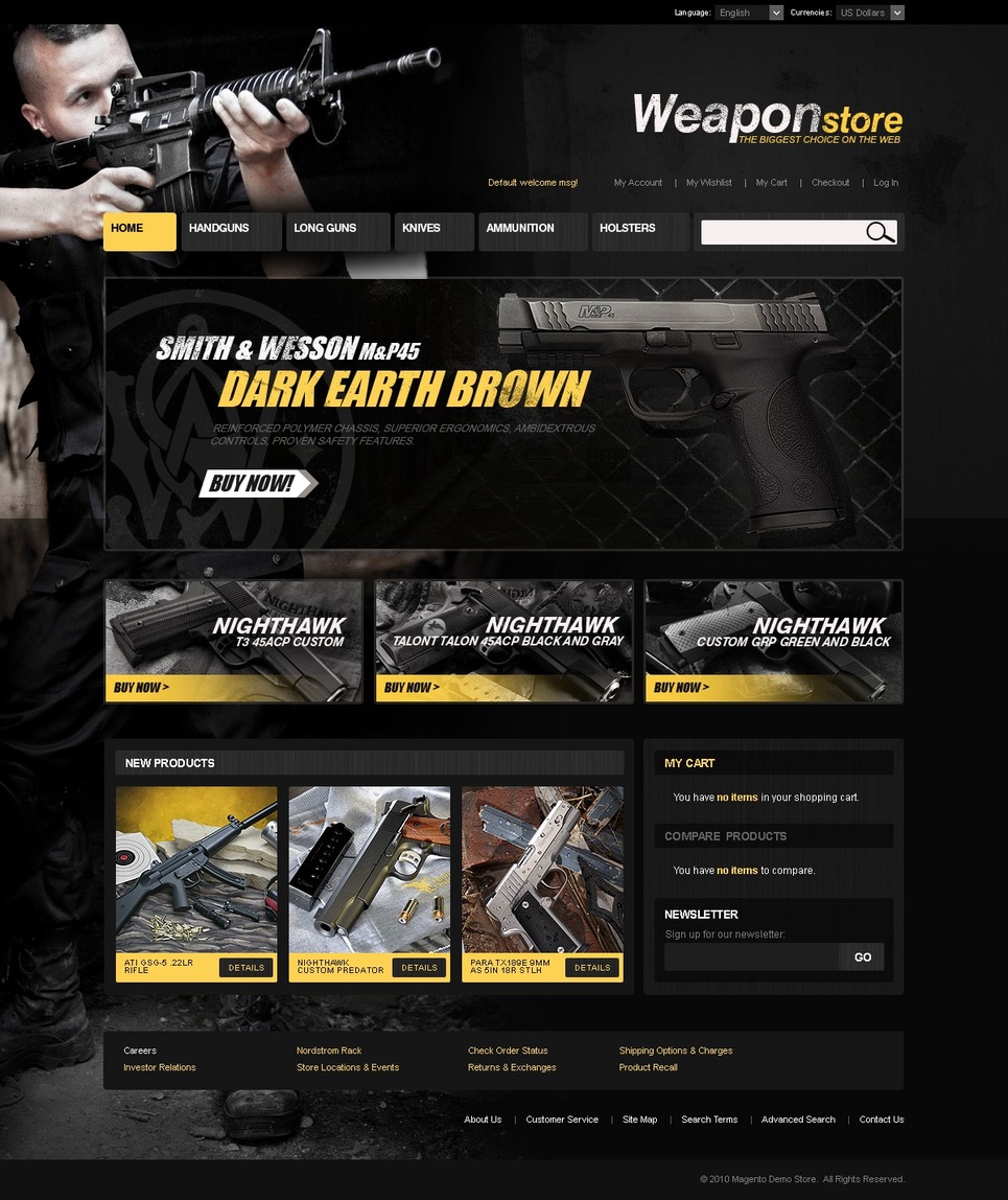 Gun Shop Magento Theme Web Design Templates Website Templates Download Gun Shop Magento Gun Shop Website Template