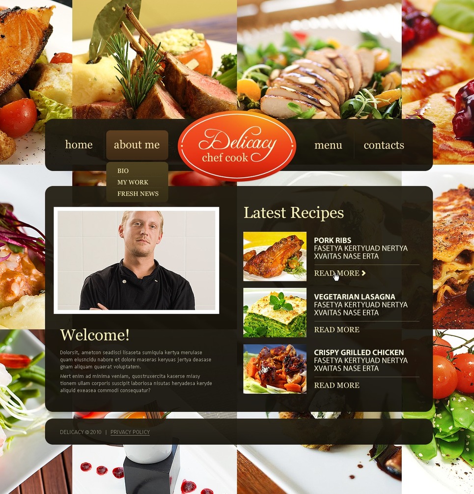 Chef Website Template 33570