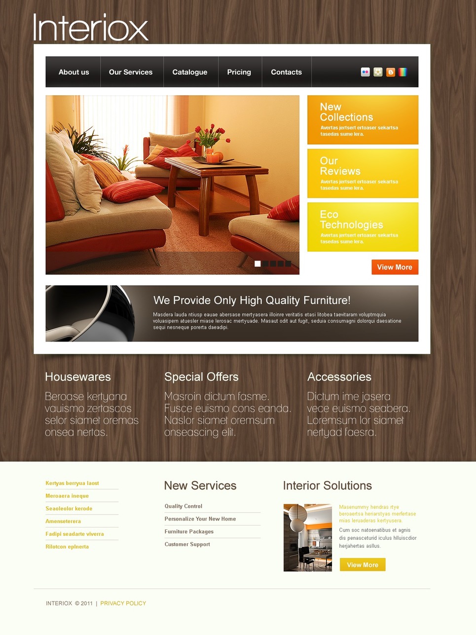 Interior Design Website Template #35035