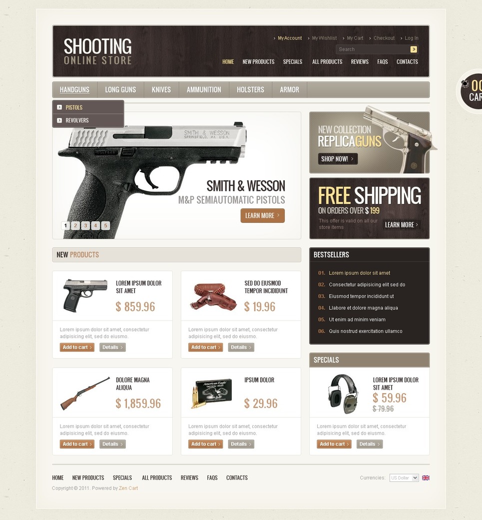 Gun Shop Zencart Template Web Design Templates Website Templates Download Gun Shop Zencart Gun Shop Website Template
