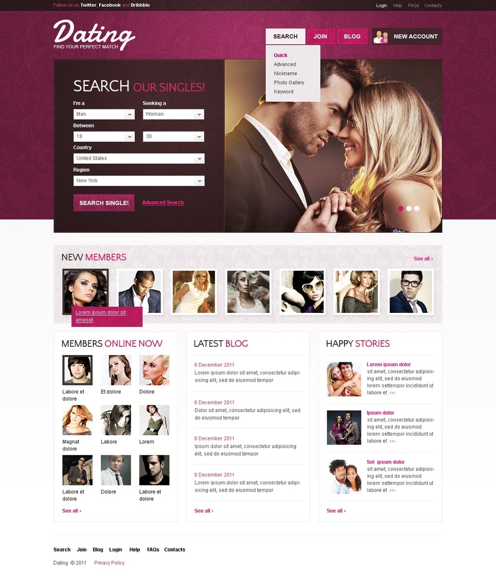 Dating Site Template Free Download