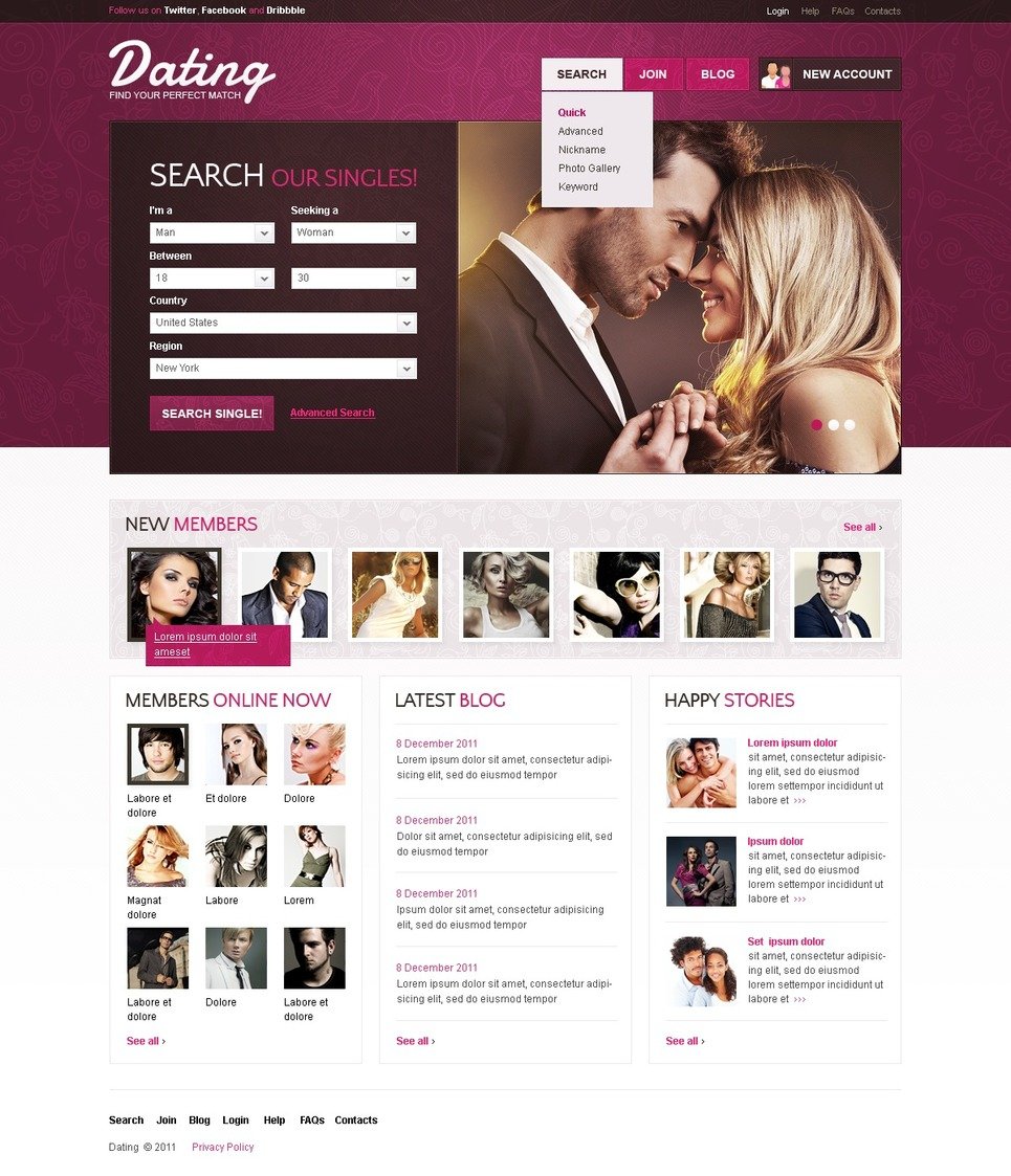 best dating website templates