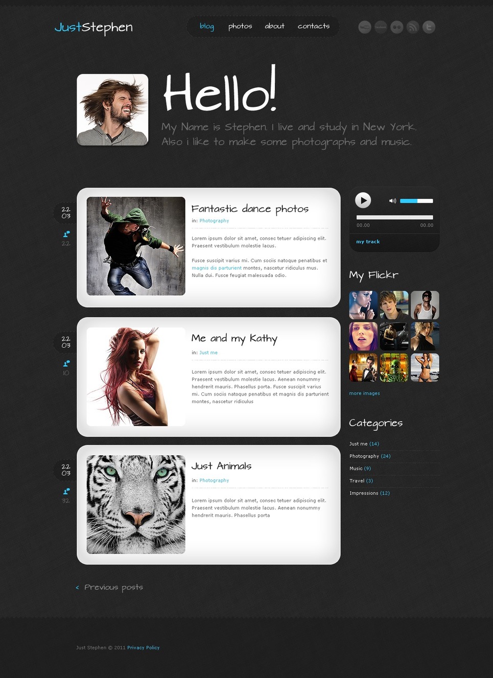 Personal Page WordPress Theme