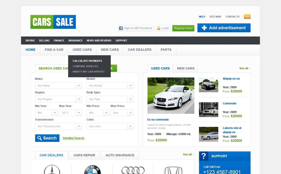 Car Dealer Website Template 36658