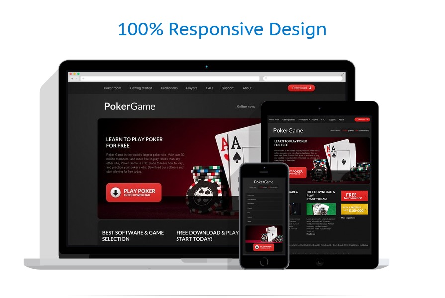 Poker website templates