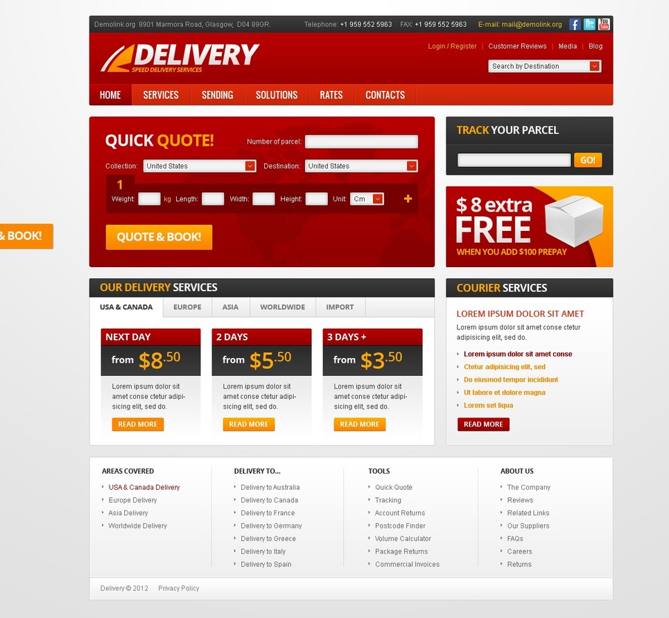 Delivery Services Website Template 38437