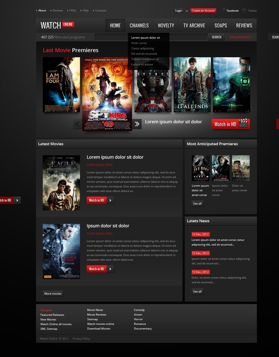 Movie Site Template Free Download Templates Printable Download