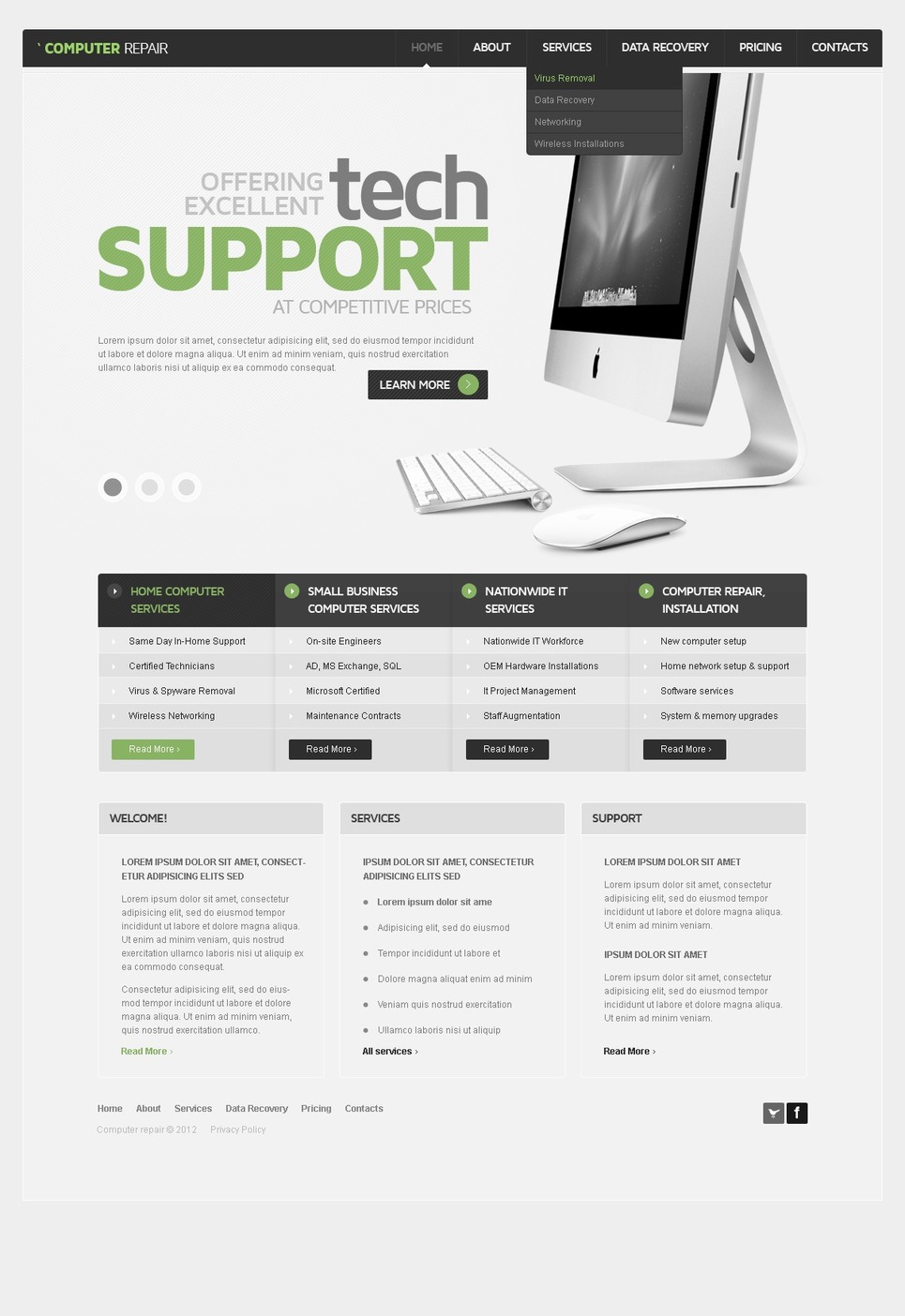 Computer Repair Website Template 38970