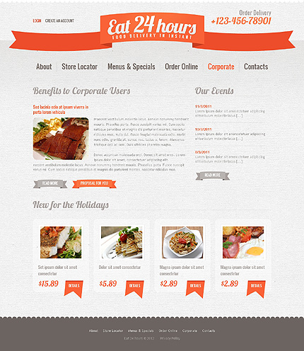 Catering Website Template #39142