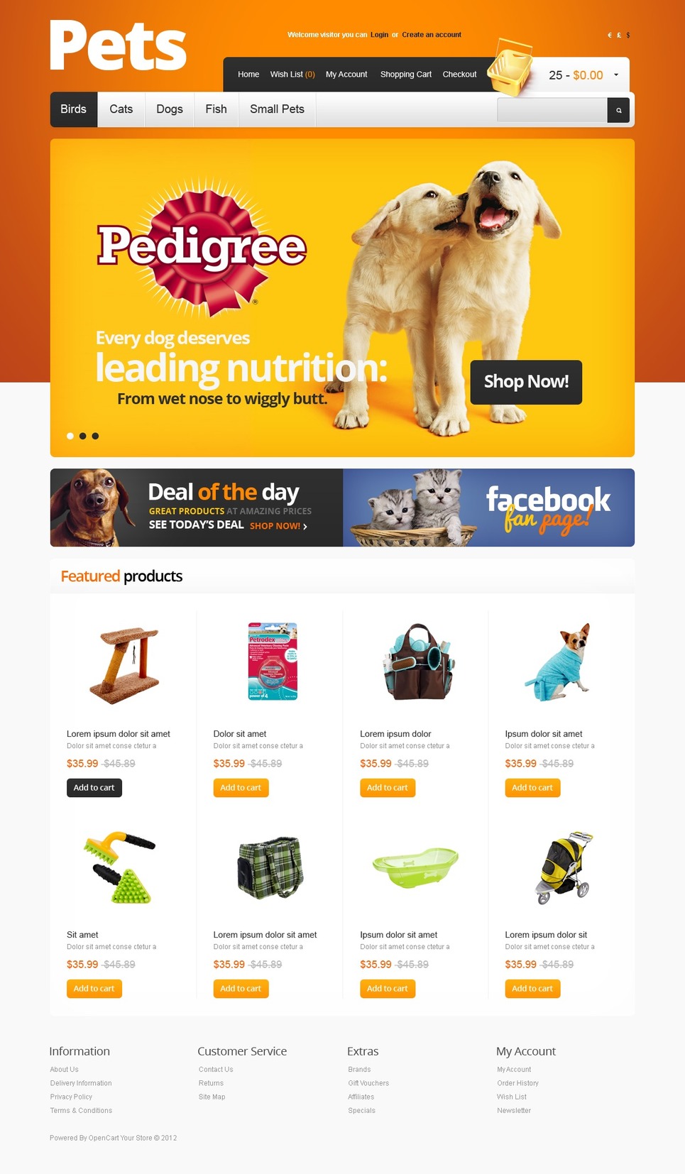 Pet Supplies Opencart Template Web Design Templates Website Templates Download Pet Supplies Free Pet Store Website Templates