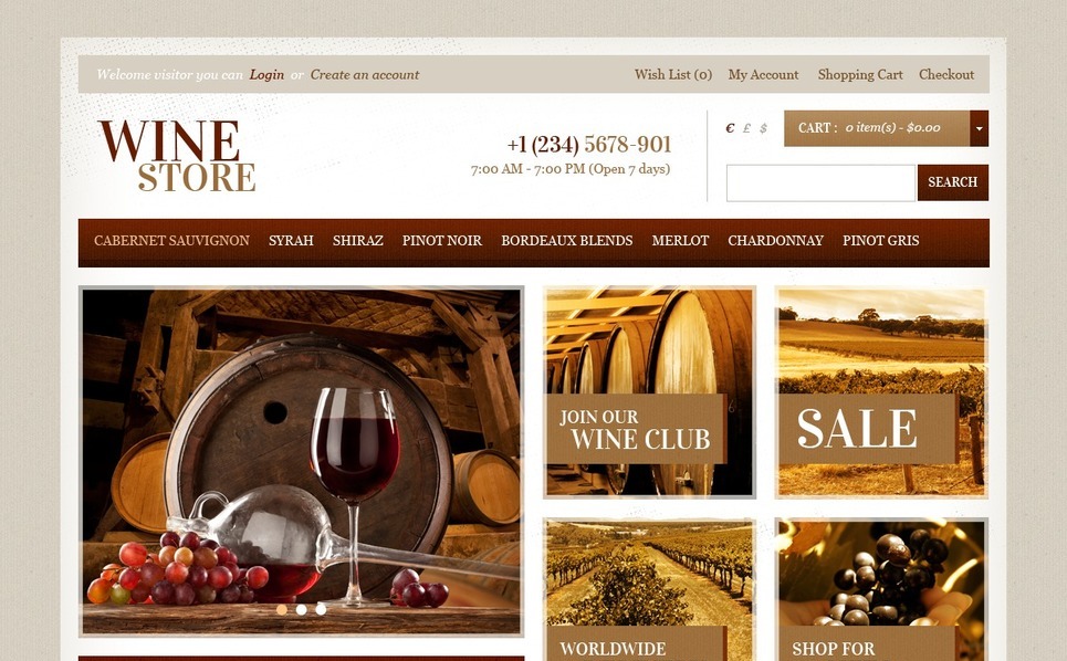Wine List OpenCart Template 41032