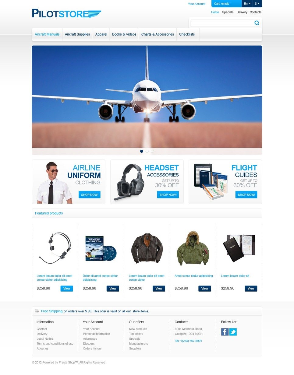 Pilot Store PrestaShop Theme #42056