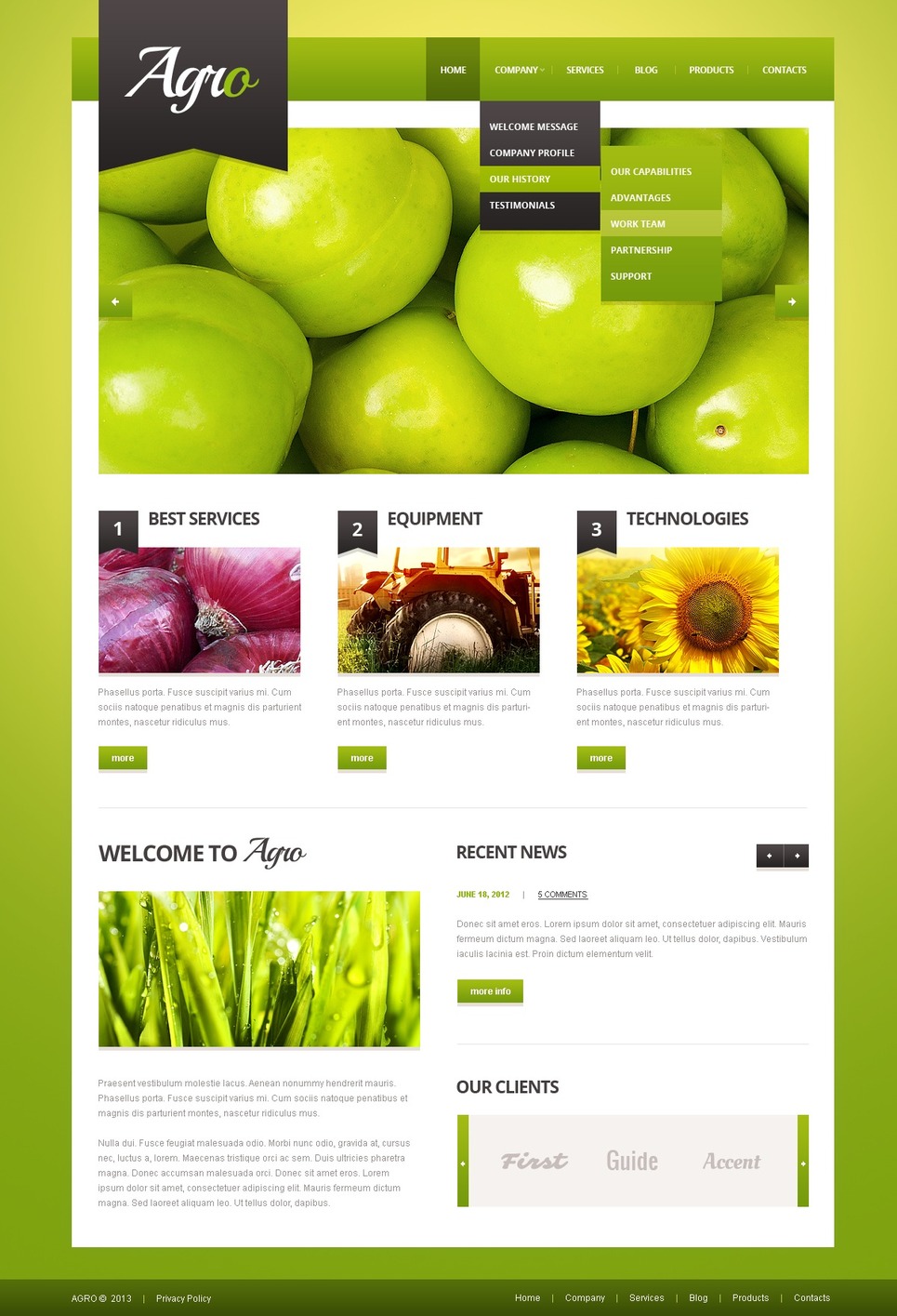 Free Agriculture Templates Website