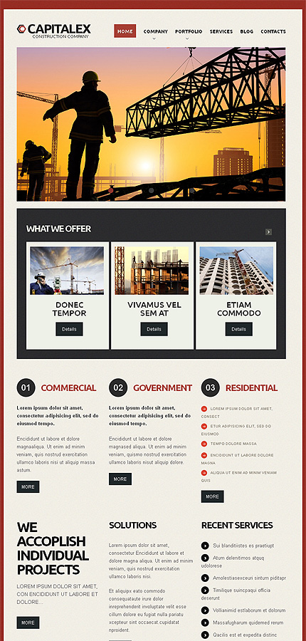 Construction Company WordPress Theme 42118