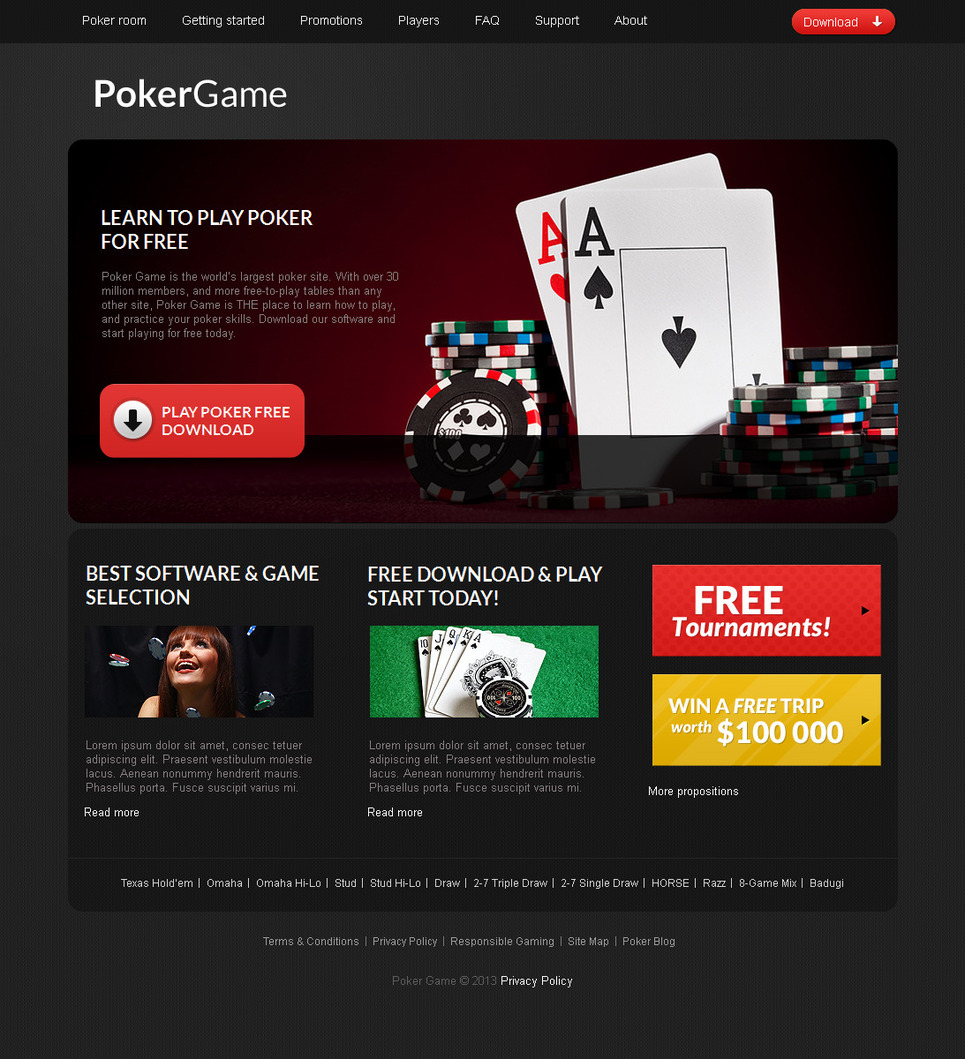 Poker Affiliate Website Template