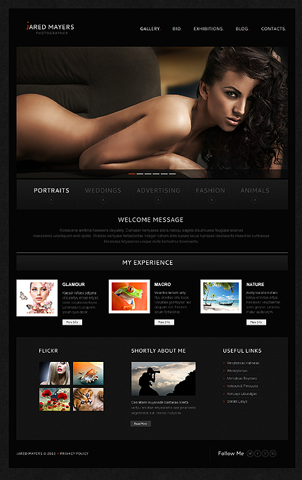 Mẫu website giới thiệu ảnh Jared Mayers Mẫu website giới thiệu ảnh Jared Mayers
