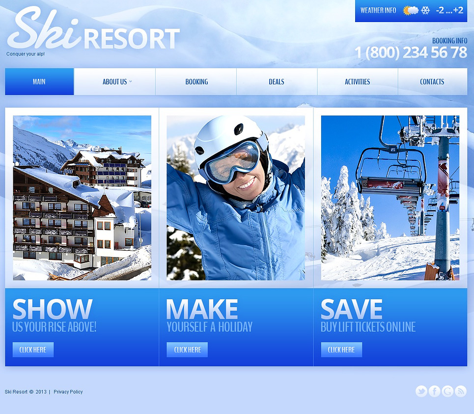 Ski Lodge Website Template
