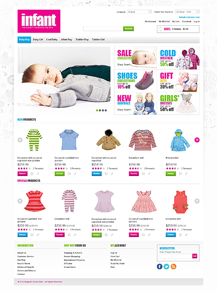 Infant - Gentle Online Infant Clothing Store Magento Theme
