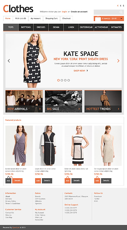 Opencart Template - Clothes Store - Opencart Templates