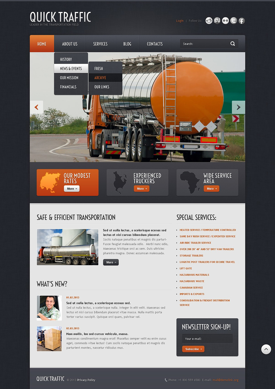 Courier Company Website Template